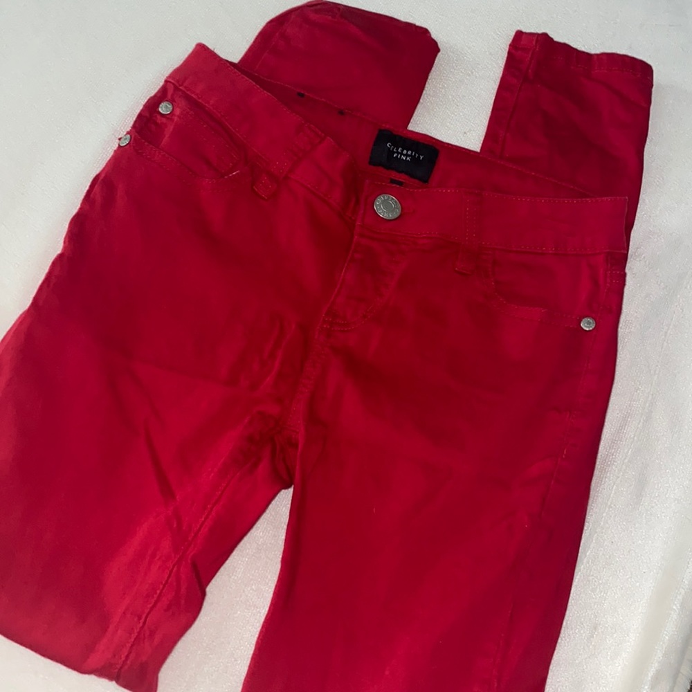 Red celebrity pink jeans